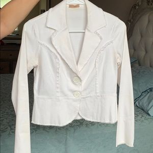 V-Neck White Bottom up Sweater